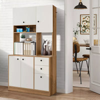 180cm Tall Kitchen Storage Cabinet – Buffet Sideboard Pantry Cupboard & Bookshelf