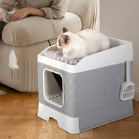 Large Sturdy Fully Enclosed Hooded Cat Litter Box with Top Lid Bed Kitty Toilet