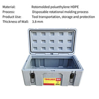 50L Poly Tool Box Storage Grey Case Heavy Duty Waterproof Cargo Box