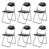 6 PCS Folding Dining Chairs Padded Office Chairs Stackable Furniture