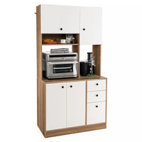 180cm Tall Kitchen Storage Cabinet – Buffet Sideboard Pantry Cupboard & Bookshelf