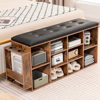 Shoe Storage Bench Entryway Rack Organizer with Umbrella Stand