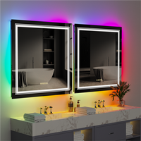 Unique RGB Double Lights Bathroom Mirror Anti Fog Memory Make Up Vanity Mirror