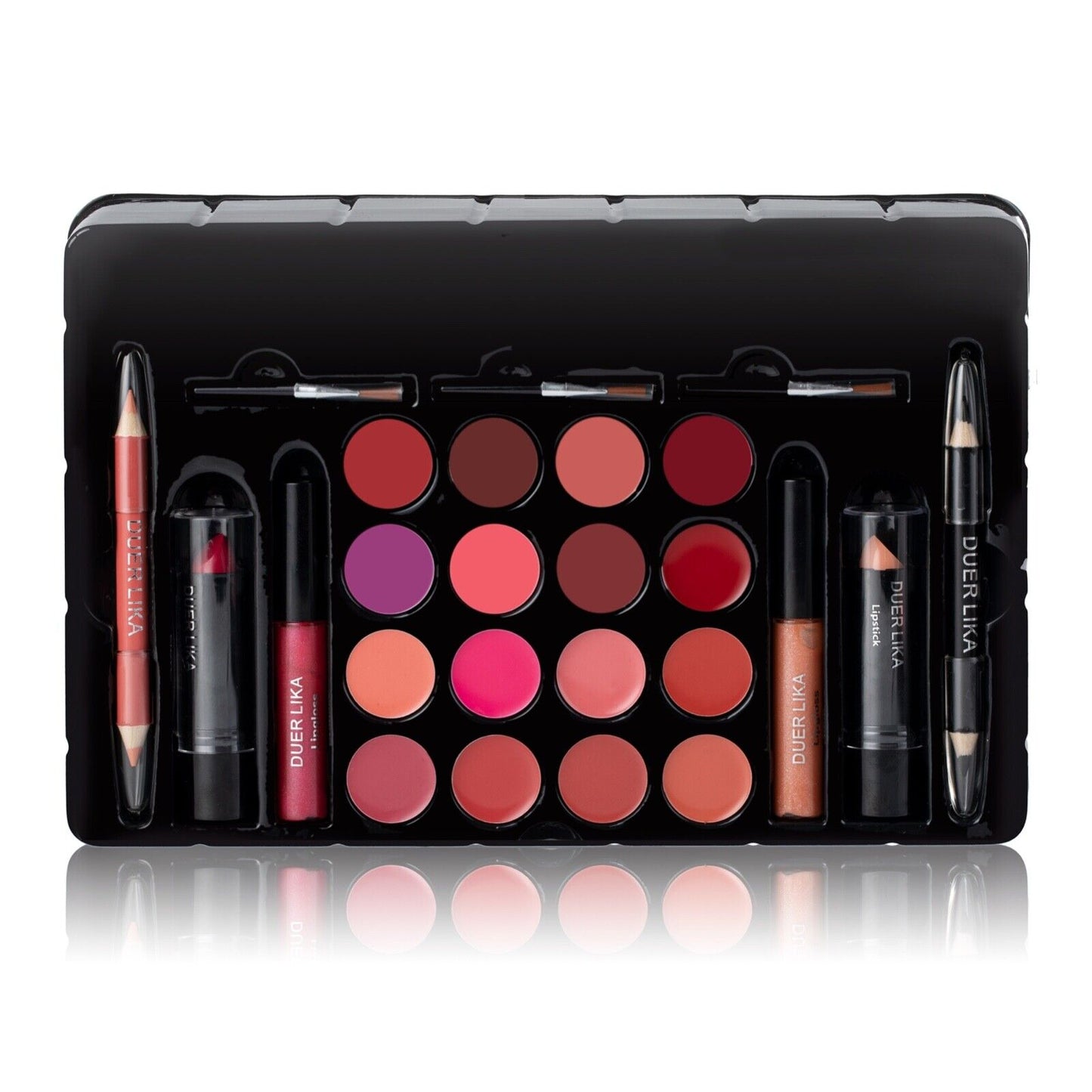 Glamorous Gold Makeup Set: Eyeshadow Palette, Blusher & Lipstick Beauty Case