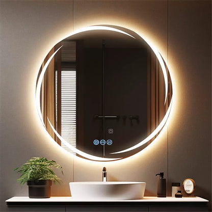 Round LED Anti-Fog Backlit Bathroom Mirror