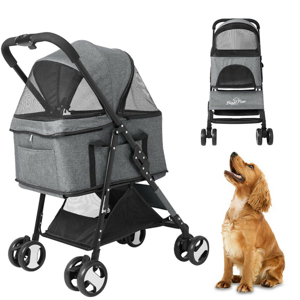 XXL Pet Stroller Pram Dog Carrier Trailer Stroller Travel Walk Carrier Load 30kg