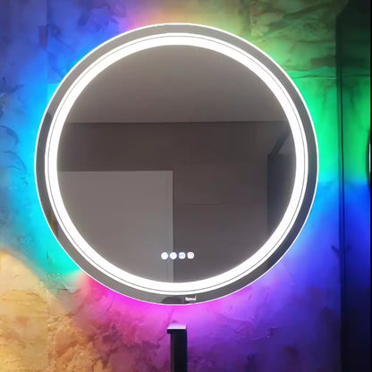 Round LED RGB Anti-Fog Bathroom Mirror