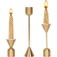 3PCS Unique Decorative Gold Candlestick Holders Table Centerpiece Candle Stick