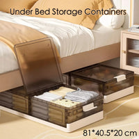 Stackable Under Bed Storage Containers with Wheels – Durable Plastic Rolling Organizer