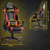 QF Gaming Chair Office Seat Premium Racing Computer Footrest PU Leather Executiv