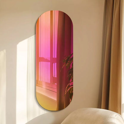 Oval Iridescent Rainbow Wall Mirror