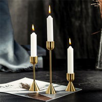 3X Aluminum Decorative Candlestick Holder Taper Candle Holders f Wedding Dinning