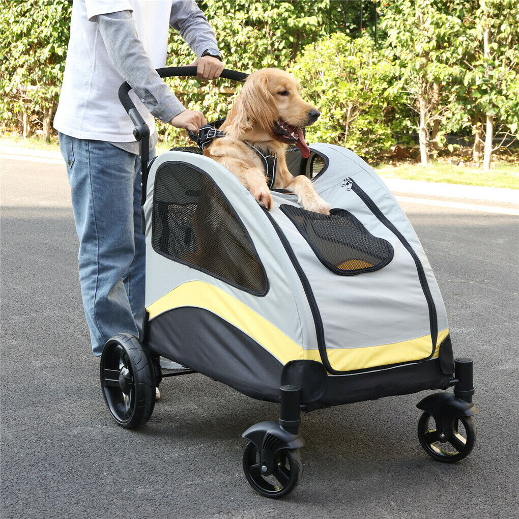 Foldable XX-Large Dog Pet Mobile Stroller Pram Carriage Jogger Holds up to 55KG