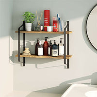 2-Tier Modern Rustic Floating Wall Shelves Wood Shelf for Storage,Display,Books