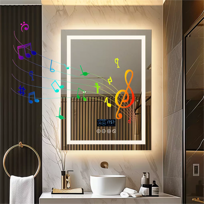 LED Bathroom Mirror with Anti-Fog, Bluetooth & Backlight