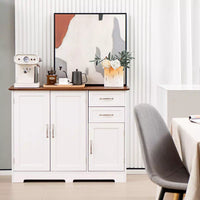 2-Door Sideboard Buffet Cabinet – Kitchen Storage Credenza with 2 Drawers