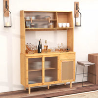 Buffet Sideboard Cabinet with Hutch – 175cm Wine Bar and Kitchen Storage