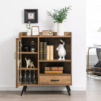 Vintage Buffet Sideboard – Storage Cabinet with Wine Rack, Drawer & Hallway Table