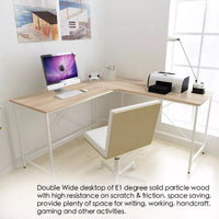 L-Shaped Corner Computer Desk – Large White Office Desk and Workstation