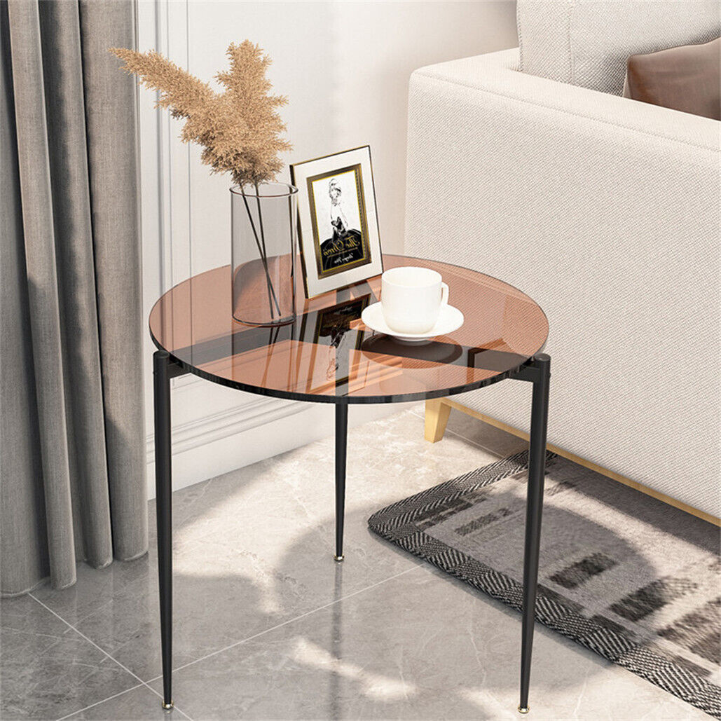 Simple Style Heat-resistant Glass Couch Side End Coffee Table Bedside Nightstand