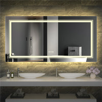 LED Bathroom Mirror Double Light Vanity Makeup Mirror Tall Full-Size Body Mirror