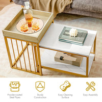 2Pcs Golden Nesting Coffee Tables