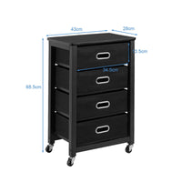 Storage Cabinet Mobile File Cabinet 4 Chest of Drawers Dresser Wheels