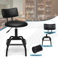 Bar Stool Kitchen Pub Height Adjustable Swivel Gas Lift Chair PU Leather