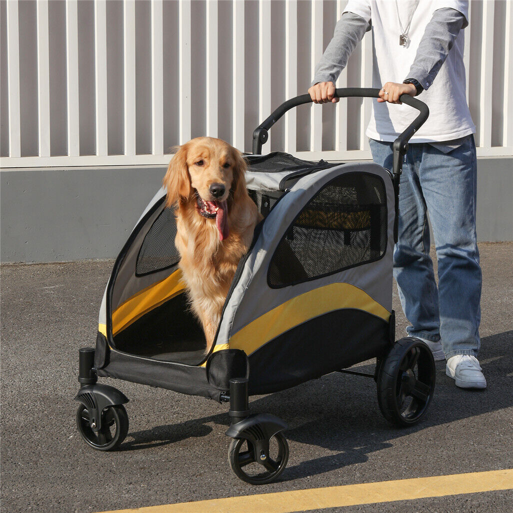 Super Shockproof Dog Stroller Foldable Pet Cart Jogger Wagon Pet Travel Carrier