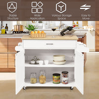 Kitchen Trolley Cart Storage Cabinet with Spice Rack Drawer