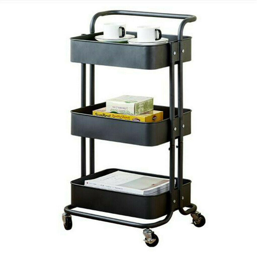 Heavy Duty 3 Tier Service Cart Restaurant Trolley Kitchen Serving Catering Shelf