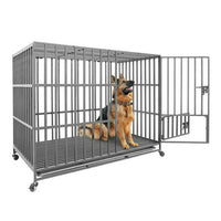 42" Dog Cage Strong Welded Super Big Pet Metal Crate Kennel Playpen Castor HOT