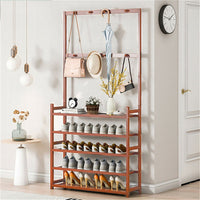 Large Hall Tree Entryway Coat Hat Stand Shoe Storage Console Table Home Office