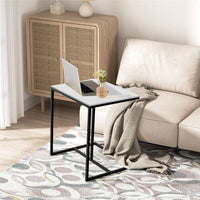 Sliding C-Shaped Couch Table Bed Side Table Large Area Laptop Table Stable Base