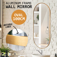 Oval Aluminum Frame Wall Mirror