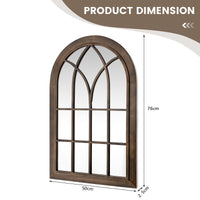 3-Layered Arched Mirror Hanging Steel Frame for Decoration Vintage Cathedral