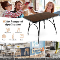 Dining Table Industrial Kitchen Table Wood & Steel Frame 110 x 70 x 76cm