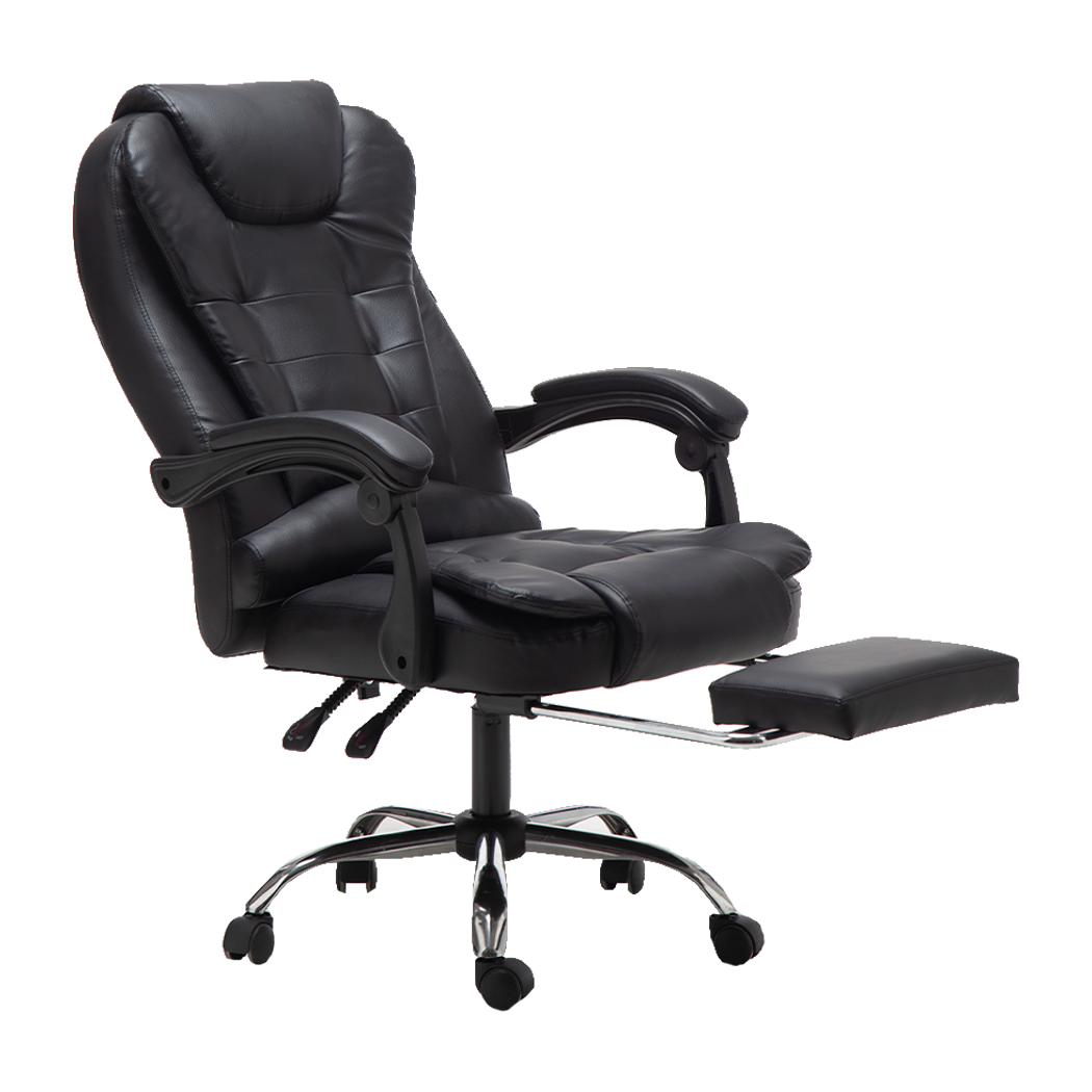 Office Chair with Massager Premium PU Leather Recliner Computer Gaming Seat