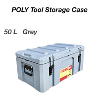 50L Poly Tool Box Storage Grey Case Heavy Duty Waterproof Cargo Box