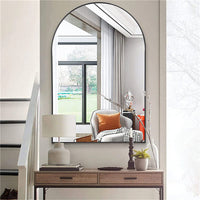 Arched / Oval Wall Mounted Mirror with Thicken Black Frame