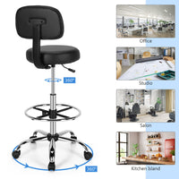 Swivel Drafting Chair Tall Office Standing Desk Chair Stool Footrest