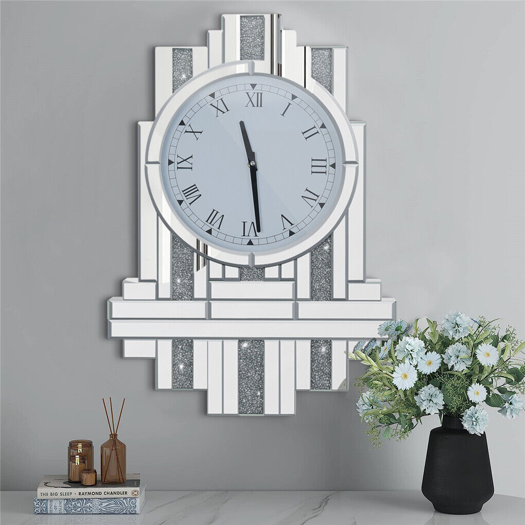 3D Bling Crushed Diamonds Wall Clocks Modern Minimalist Silent Clock Home Decor