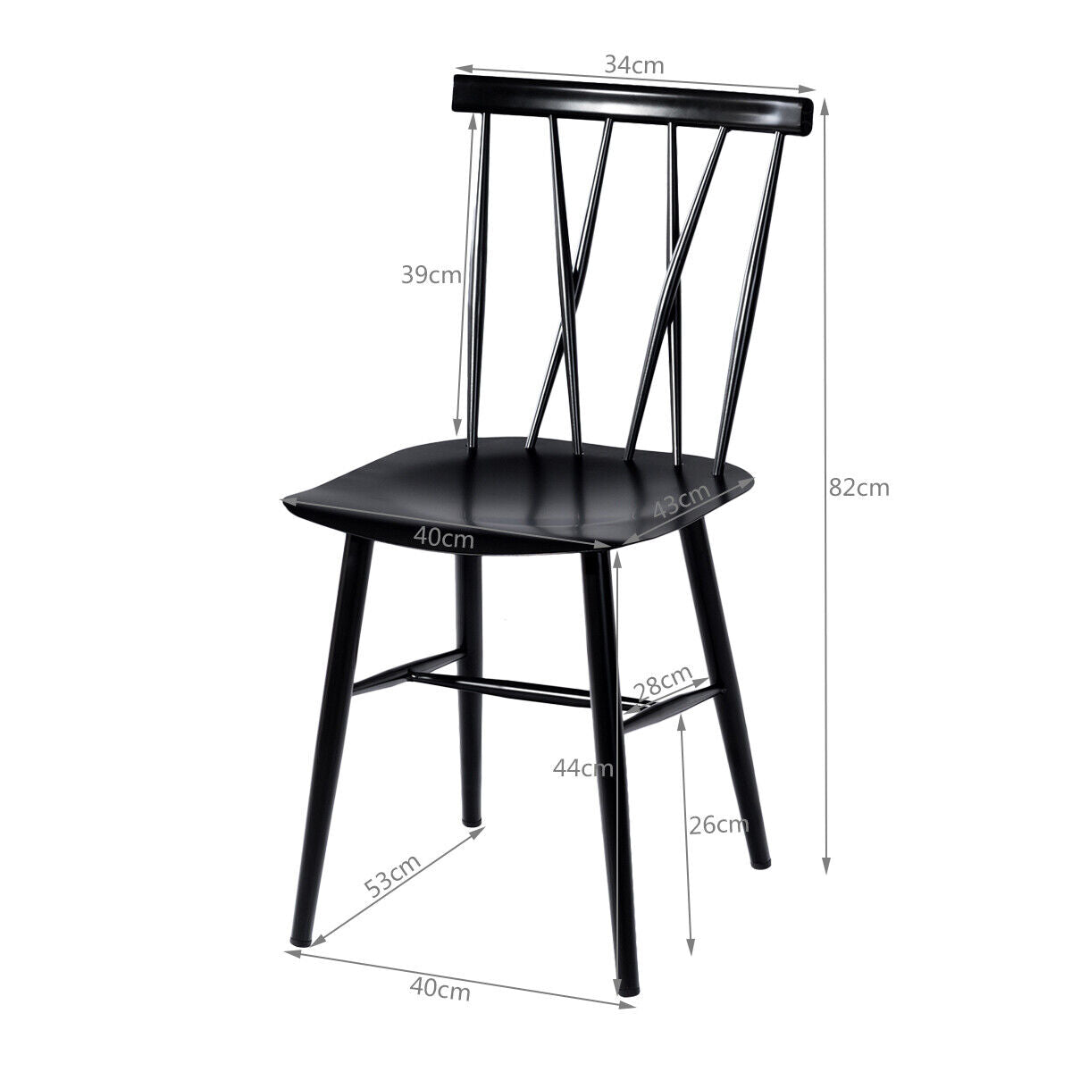 Set of 2 Metal Dinning Chairs Kitchen Bar Stools Counter Height Seat