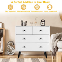 Storage Cabinet 4 Chest of Drawers Dresser Cupboard Sideboard Modern White