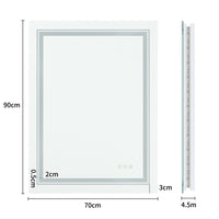 900*700MM Dimmable LED Bathroom Mirror Antifog Wall Mounted Vanity Makeup Mirror