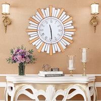 High-end Decor Quartz Wall Clock Oversized Mirrored Finish Roman Numeral Clock