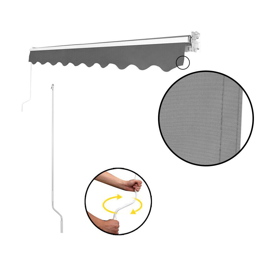 4x2.5M Folding Arm Awning Aluminum Sunshade Retractable Outdoor Sunshade Canopy