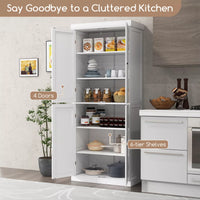 Modern 4-Door Kitchen Sideboard – Tall Buffet Cabinet & Storage Solution