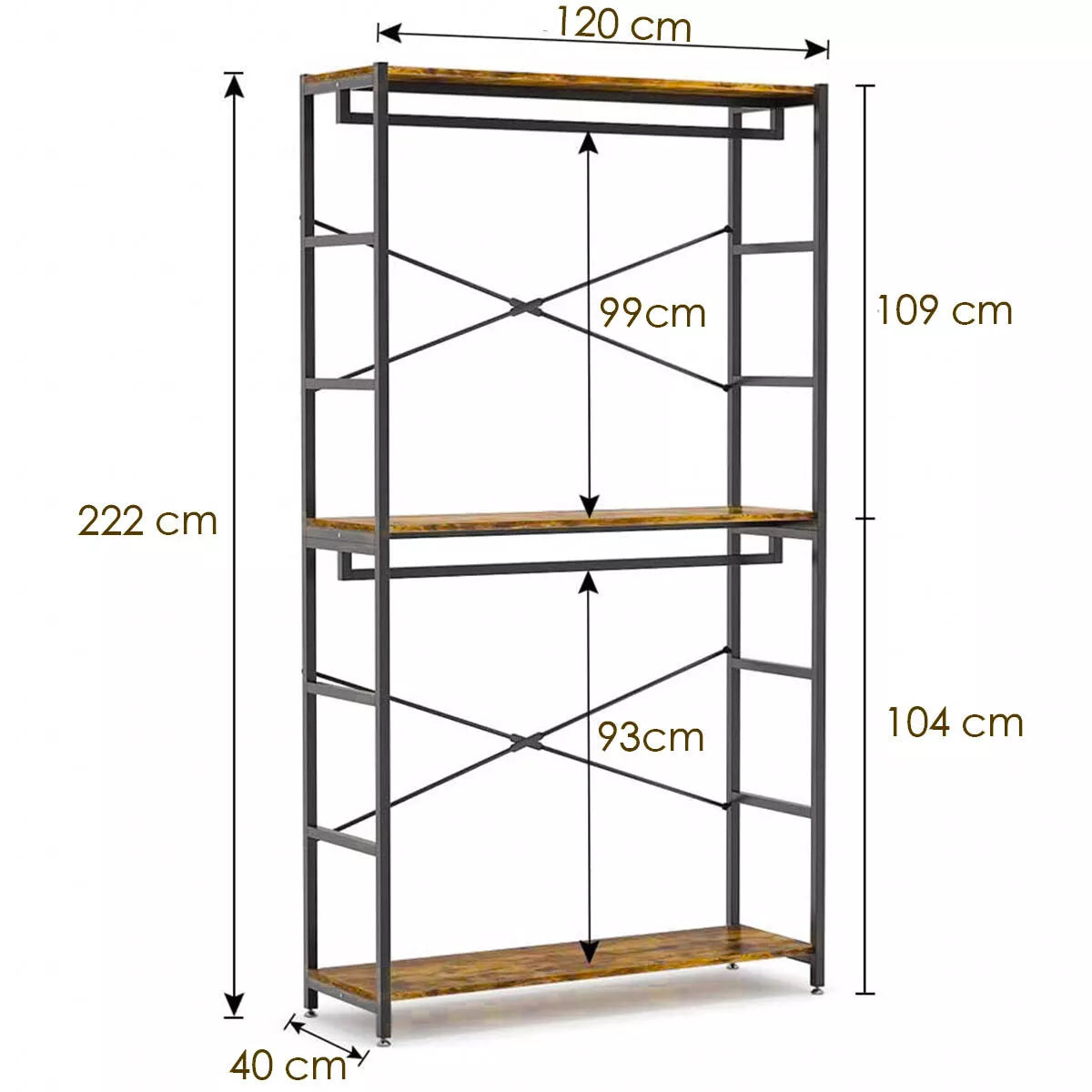 Freestanding Double Rod Closet Organizer – 3-Tier Shelves Garment Rack for Clothes Storage