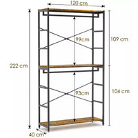 Freestanding Double Rod Closet Organizer – 3-Tier Shelves Garment Rack for Clothes Storage